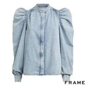 Frame Denim Gillian Top Puff Sleeve Shirt